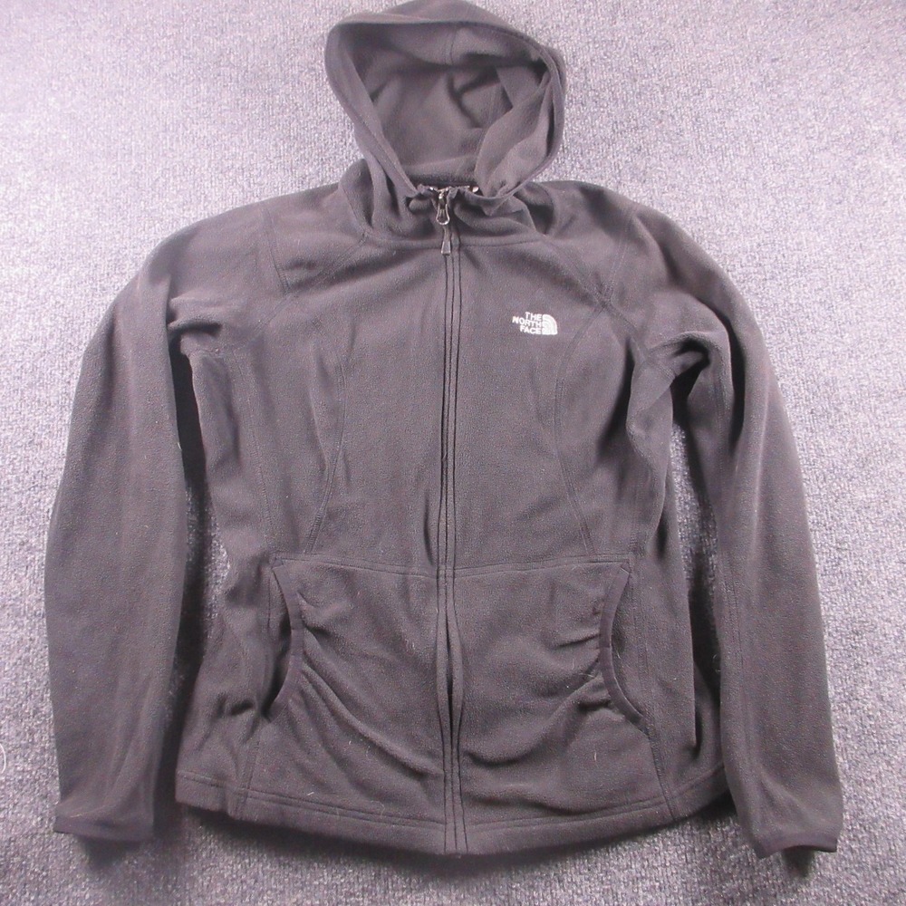 The North Face Jacket Womens Small Black Fleece Full Zip Hooded Outdoor Casual